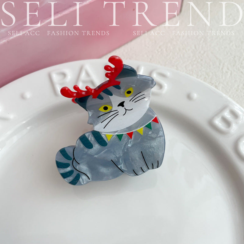 Wholesale Christmas Series Animal Cute Dog Cat Scratching Clip